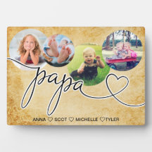 Cadeau voor Papa, kleinkinderen foto collage plaqu