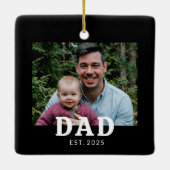 Cadeau voor papa met foto keramisch ornament (Achterkant)
