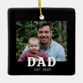 Cadeau voor papa met foto keramisch ornament (Voorkant)