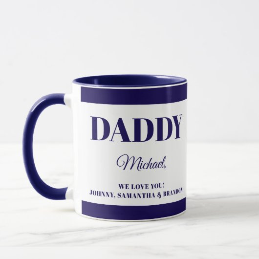 Cadeau voor Papa met namen  Mok (Links)