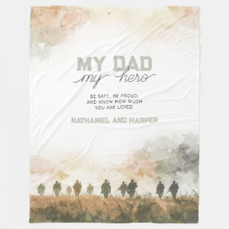 Cadeau voor papa mijn held inzet voor papa van kin fleece deken