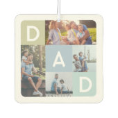 Cadeau voor papa | Moderne Blauwe Foto Grid Collag Luchtverfrisser (Voorkant)