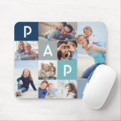 Cadeau voor Papa | Papa Modern Multiple Photo Grid Muismat (Met muis)