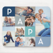 Cadeau voor Papa | Papa Modern Multiple Photo Grid Muismat (Voorkant)