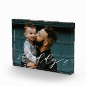 Cadeau voor papa | Papa Script Calligraphy Keepomw Fotoblokken (Rechts)