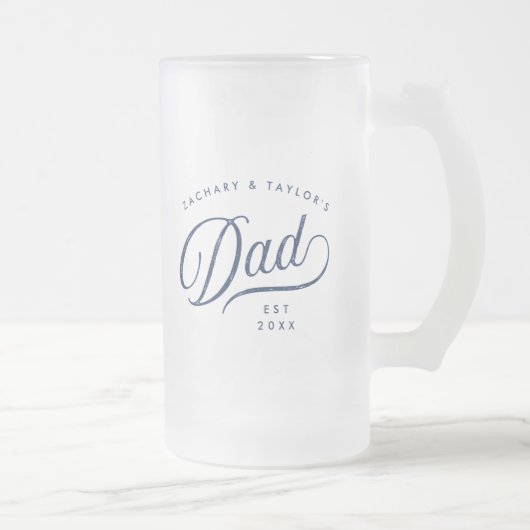 Cadeau voor papa | Stijlvolle papa Custom Gift Matglas Bierpul (Rechts)