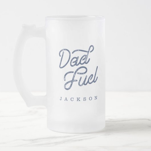 Cadeau voor papa | Stijlvolle Papa Fuel Custom Gif Matglas Bierpul (Links)