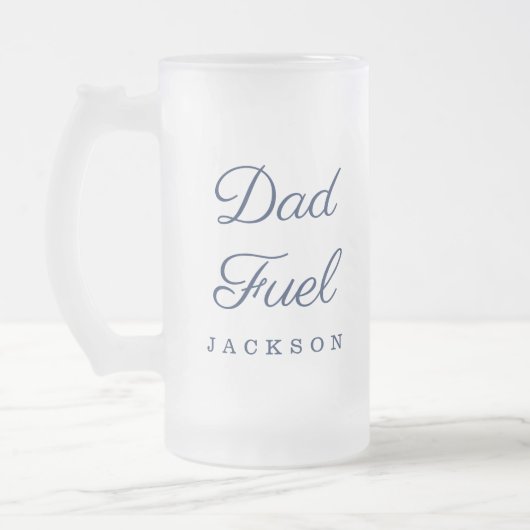 Cadeau voor papa | Stijlvolle Papa Fuel Custom Gif Matglas Bierpul (Links)