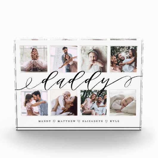 Cadeau voor papa | Vaderdag Fotocollage Fotoblokken (Voorkant)