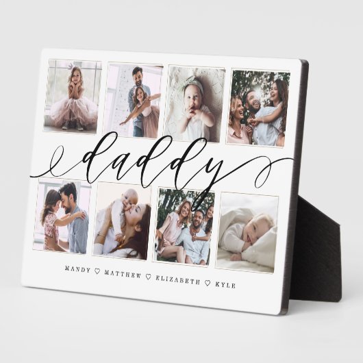 Cadeau voor papa | Vaderdag Fotocollage Fotoplaat (Zijkant)