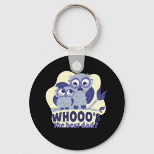 Cadeau voor papa van uilenfamilie sleutelhanger