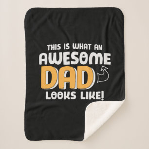 Cadeau voor papa Wat een geweldige papa eruit ziet Sherpa Deken