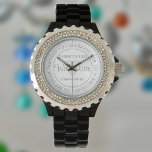 Cadeau voor Partner. 30e Birthday Gift Watch Horloge<br><div class="desc">Gift watch for Partner op haar verjaardag. Speciale wacht met inscriptie. cadeau voor 30e verjaardag. Let op inscriptie plus het bericht "Met liefde". Ook de namen van elke partner. Witte horlogezijde.</div>