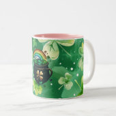 Cadeau voor Patrick's Day Tweekleurige Koffiemok (Voorkant rechts)