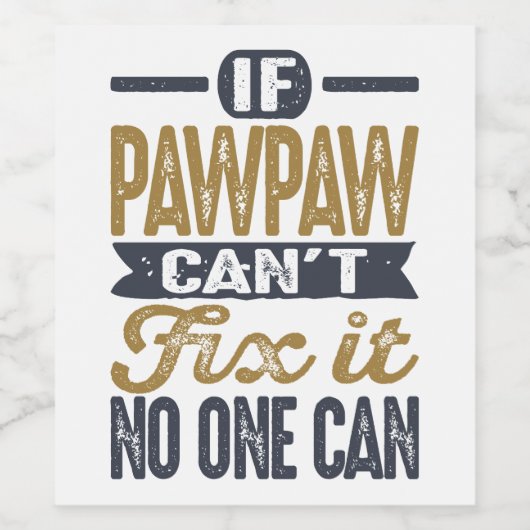 Cadeau voor Paw Paw Wijn Etiket (Enkel label)