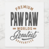 Cadeau voor PawPaw Wijn Etiket (Enkel label)