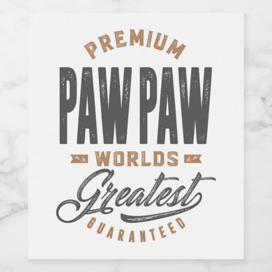 Cadeau voor PawPaw Wijn Etiket (Enkel label)