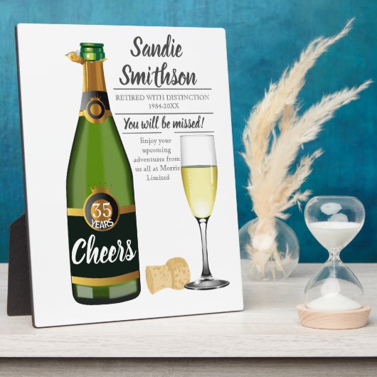 cadeau voor pensionering voor baas, werknemer, lan fotoplaat (Zijkant)