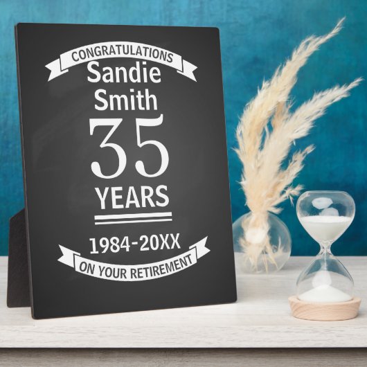 cadeau voor pensionering voor baas, werknemer, lan fotoplaat (Zijkant)
