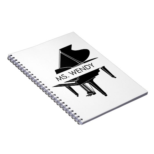 Cadeau voor Piano Teacher Grand Piano Notitieboek (Rechterzijde)