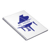 Cadeau voor Piano Teacher Grand Piano Notitieboek (Rechterzijde)