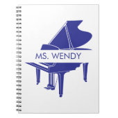 Cadeau voor Piano Teacher Grand Piano Notitieboek (Voorkant)