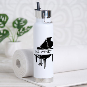 Cadeau voor pianolerares Grand Piano Waterfles
