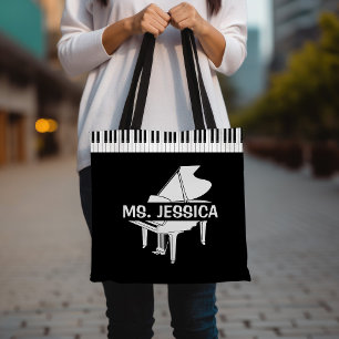 Cadeau voor pianolerares piano tote bag