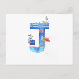 cadeau voor piratencollectie van Monogram J Briefkaart