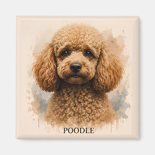 Cadeau voor poedel liefhebbers magneet (Voorkant)