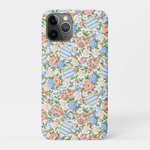 Cadeau voor preppy blauwe bloemige pickleball-spel Case-Mate iPhone case