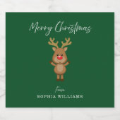 Cadeau voor rendieren van de groene kerstavond bier etiket (Enkel label)