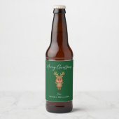 Cadeau voor rendieren van de groene kerstavond bier etiket (Voorkant)