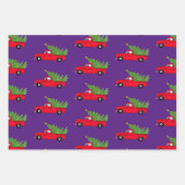 cadeau voor rode kerstauto ' s inpakpapier vel (Voorkant 3)