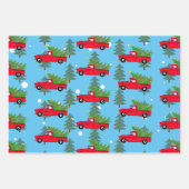 cadeau voor rode kerstauto ' s inpakpapier vel (Voorkant 2)