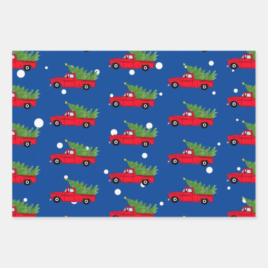 cadeau voor rode kerstauto ' s inpakpapier vel (Voorkant)