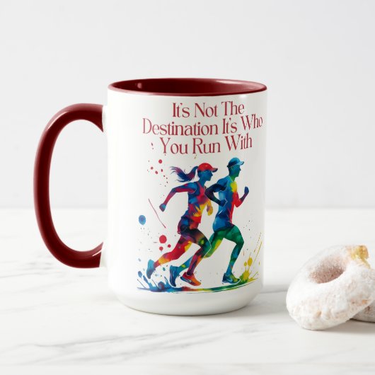 Cadeau voor running buddy Motivatie Running Mok (Met donut)