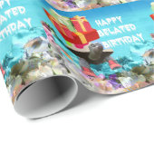 cadeau voor schildpad voor laat verjaardagsjaar cadeaupapier (Rol Hoek)