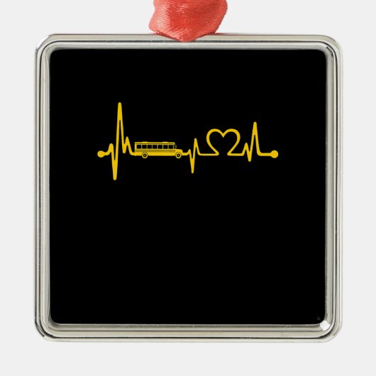 cadeau voor schoolbus metalen ornament (Voorkant)