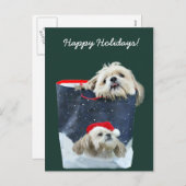 cadeau voor Shih Tzu Kerstmis Feestdagenkaart (Voorkant / Achterkant)