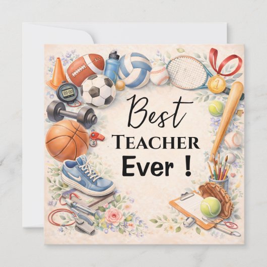 Cadeau voor sportleraar bedankt einde schooljaar (Voorkant)