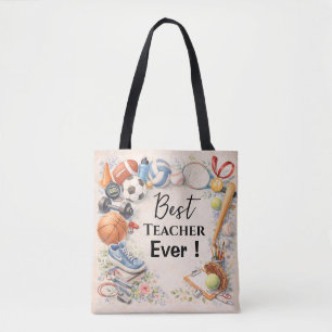 Cadeau voor sportleraar bedankt einde schooljaar tote bag