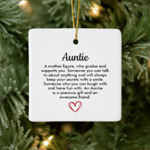 Cadeau voor tante, Cadeau voor zus, Tante nicht ca Keramisch Ornament