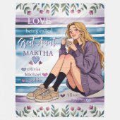 Cadeau voor Tante Custom Niece en Nephews Namen Fleece Deken (Voorkant)