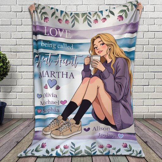 Cadeau voor Tante Custom Niece en Nephews Namen Fleece Deken