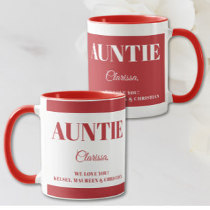 Cadeau voor Tante met Namen Koffie Mok