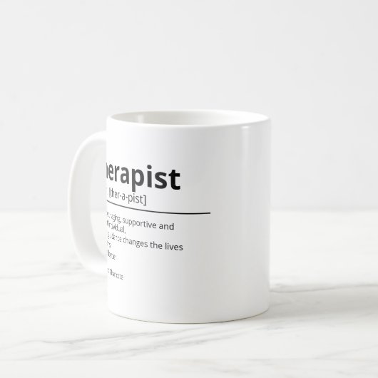 Cadeau voor therapeut - Therapeutendefinitie mok - (Voorkant links)