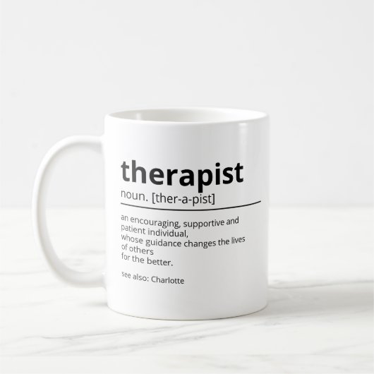Cadeau voor therapeut - Therapeutendefinitie mok - (Links)