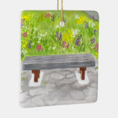 Cadeau voor Tuinman - Tuinbank Kerstversiering Keramisch Ornament (Rechts)