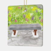 Cadeau voor Tuinman - Tuinbank Kerstversiering Keramisch Ornament (Links)